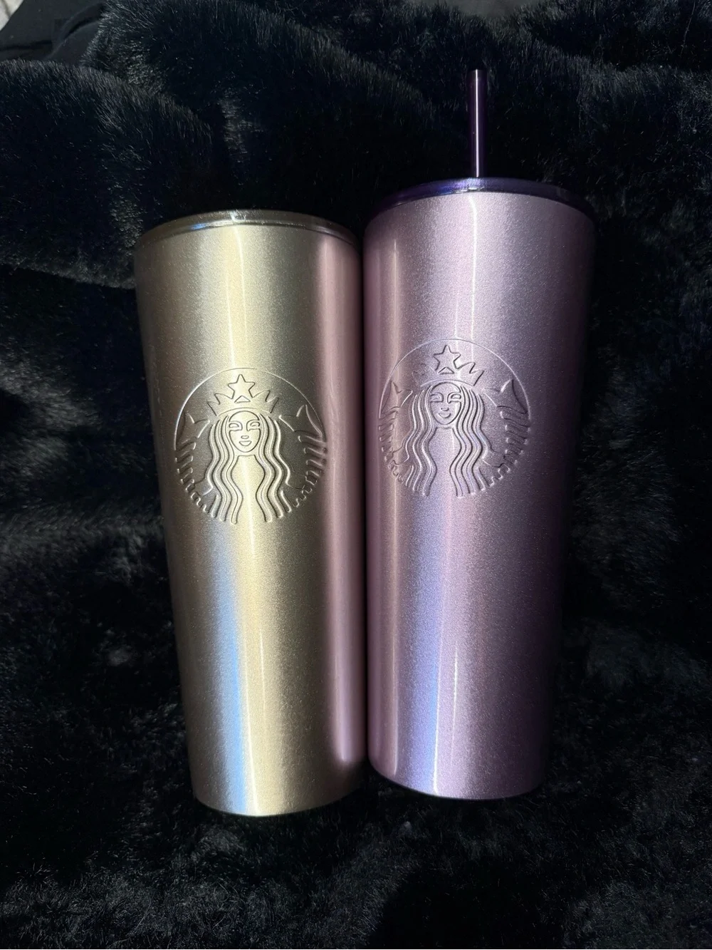 Starbucks Disney Iridescent Gold and Lavender Stainless Tumblers (Set of 2)